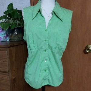 Green and white checkered top